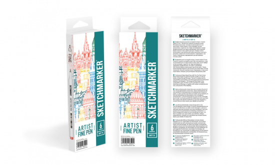 Набор капиллярных ручек Sketchmarker Artist fine pen Basic 4 6цв Набор капиллярных ручек Sketchmarker Artist fine pen Basic 4 6цв